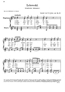 Прощание, Op.22: Для голоса и гитары by Фридрих Зильхер