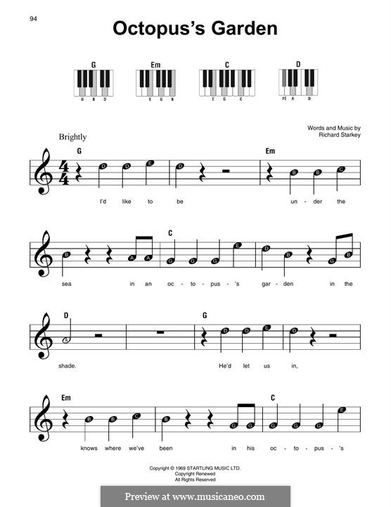 Octopus's Garden (The Beatles): Для фортепиано by Ringo Starr