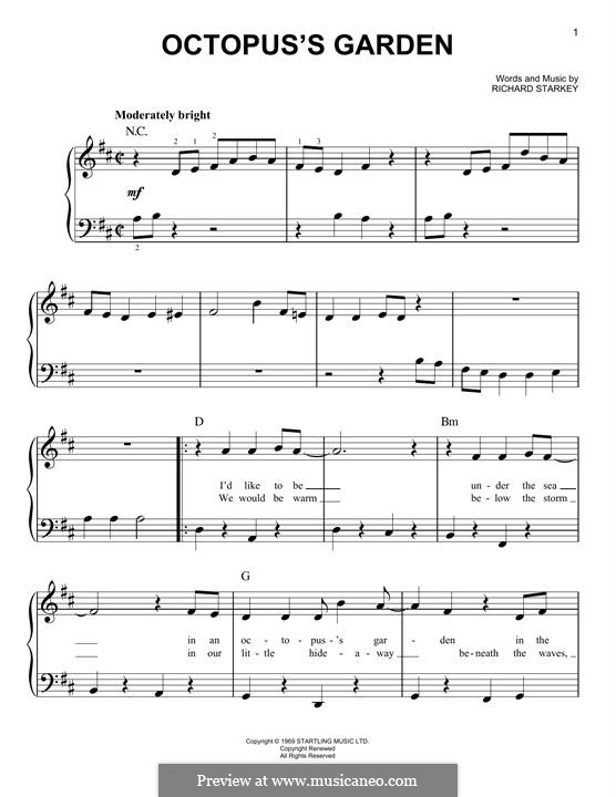 Octopus's Garden (The Beatles): Для фортепиано by Ringo Starr