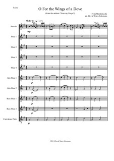 Hör mein Bitten (Hear My Prayer), WoO 15: O for the wings of a Dove, for flute choir by Феликс Мендельсон-Бартольди