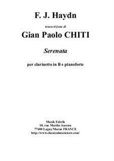Струнный квартет фа мажор, Hob.III/17 Op.3 No.5: Movement II, for Bb clarinet and piano by Gian Paolo Chiti by Йозеф Гайдн