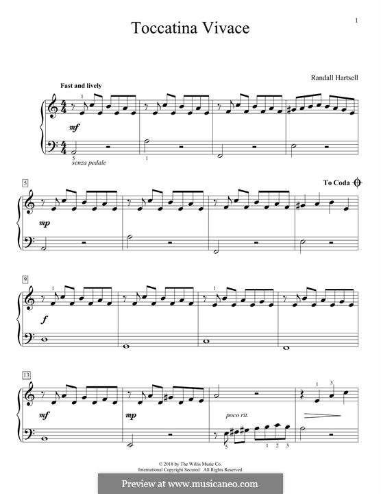 Toccatina Vivace: Для фортепиано by Randall Hartsell