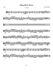 Munchkin Suite: No.1 Happy - viola part by Kevin Phillips