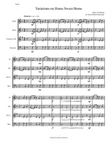 Home, Sweet Home: Variations, for wind quartet by Генри Бишоп