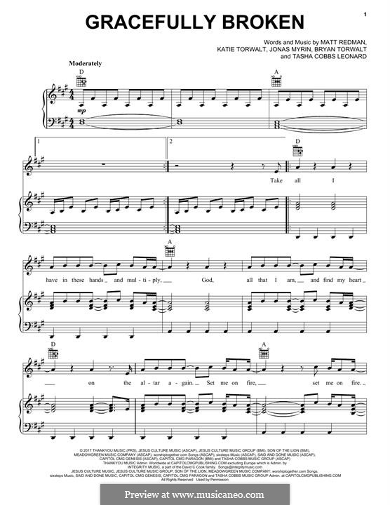 Gracefully Broken: Для голоса и фортепиано (или гитары) by Jonas Myrin, Matt Redman, Katie Torwalt, Bryan Torwalt, Tasha Cobbs Leonard