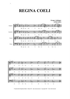 Regina Coeli Laetare - for SATB Choir: Regina Coeli Laetare - for SATB Choir by Грегор Айхингер