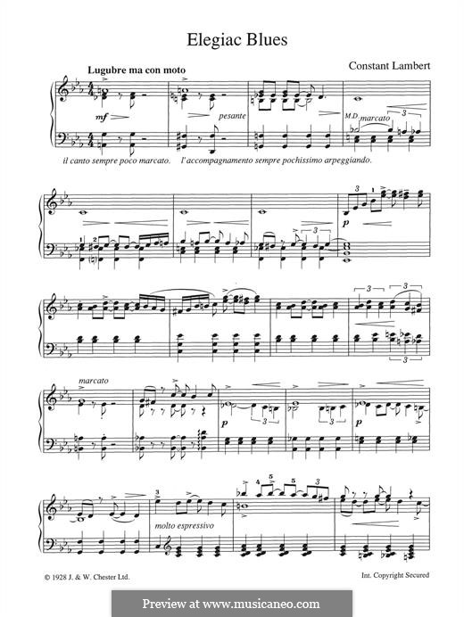 Elegiac Blues: Для фортепиано by Констант Ламберт
