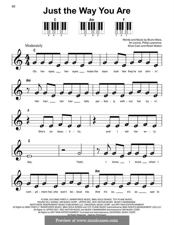 Piano version: Для одного исполнителя by Ari Levine, Khalil Walton, Khari Cain, Bruno Mars, Philip Lawrence