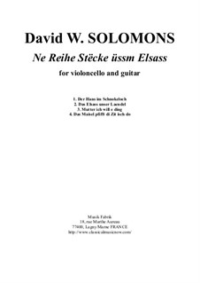 Ne Reihe Stëcke üssm Elsass for violoncello and guitar: Ne Reihe Stëcke üssm Elsass for violoncello and guitar by Дэвид Соломонс