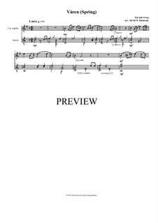 Две элегические мелодии, Op.34: No.2 Våren (Spring), for cor anglais and guitar by Эдвард Григ