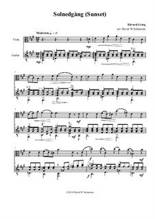 Романсы и баллады, Op.9: No.3 Solnedgång (Sunset), for viola and guitar by Эдвард Григ