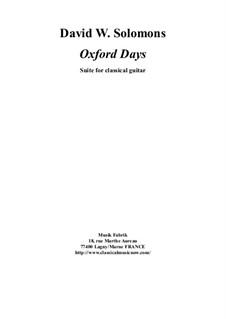 Oxford Days for solo guitar: Oxford Days for solo guitar by Дэвид Соломонс