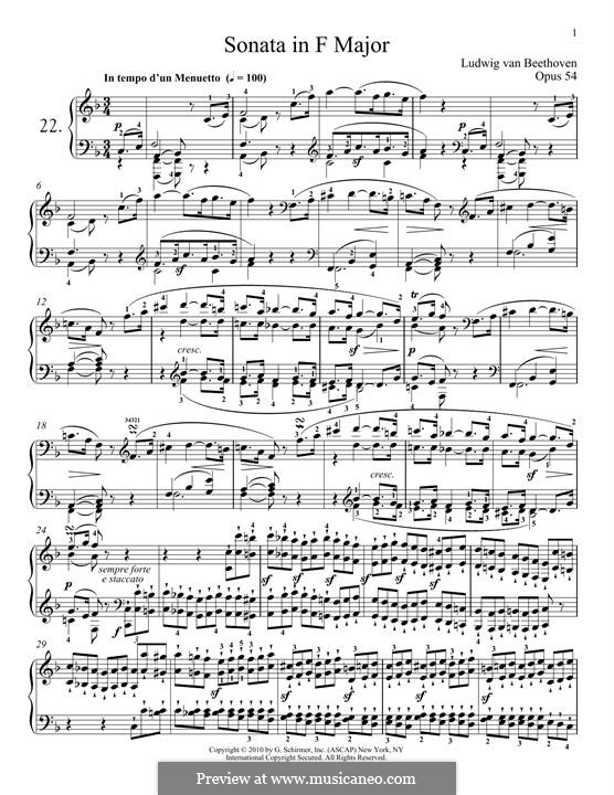 Соната для фортепиано No.22, Op.54: Для одного исполнителя by Людвиг ван Бетховен