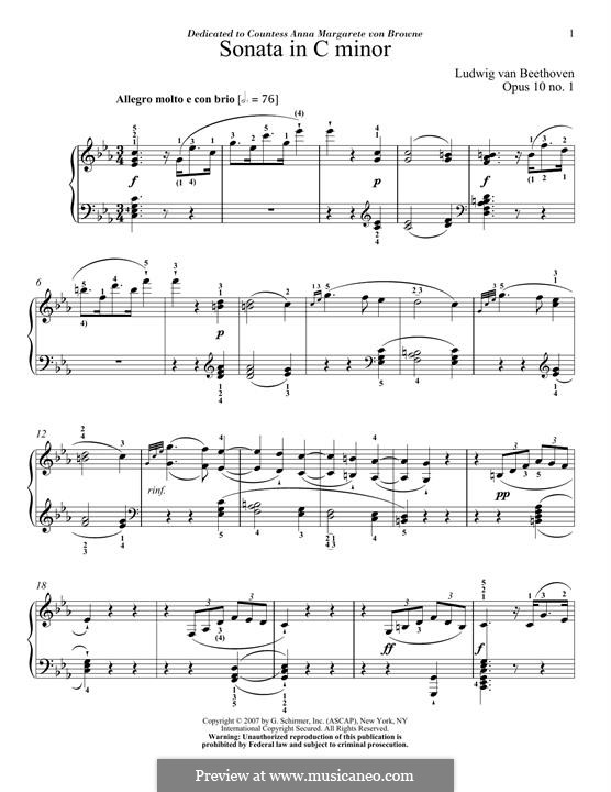 Соната для фортепиано No.5, Op.10 No.1: Для одного исполнителя by Людвиг ван Бетховен