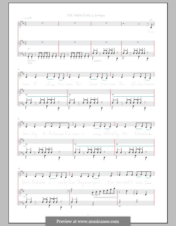 I've Seen It All (Bjork): For voice and organ by Amund Bjorklund