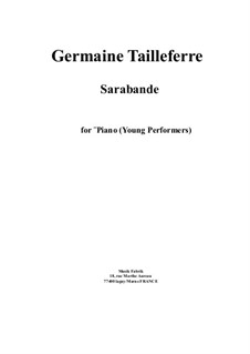 Sarabande: Для фортепиано by Germaine Tailleferre
