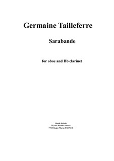 Sarabande: For oboe and Bb clarinet by Germaine Tailleferre