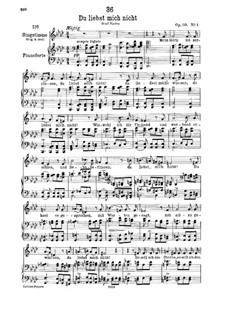 Ты не любишь меня, D.756 Op.59 No.1: Для низкого голоса и фортепиано by Франц Шуберт
