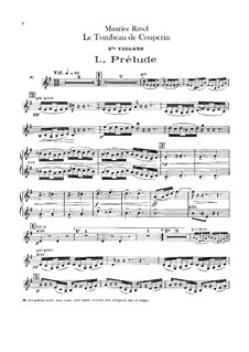 Гробница Куперена для оркестра, M.68a: Скрипка II by Морис Равель