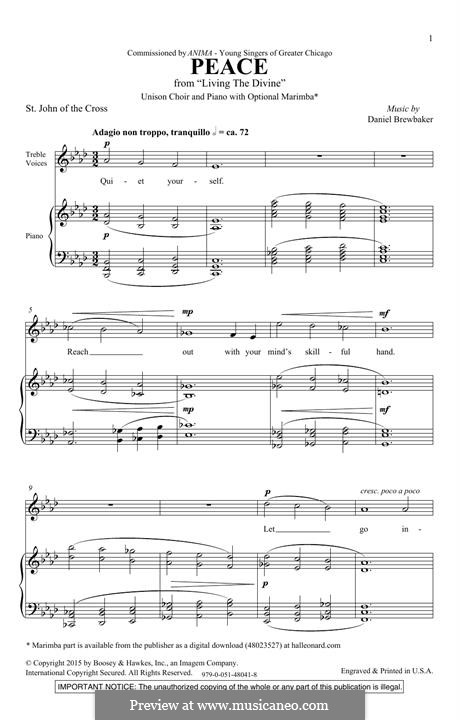 Peace: Для голосов и фортепиано by Daniel Brewbaker