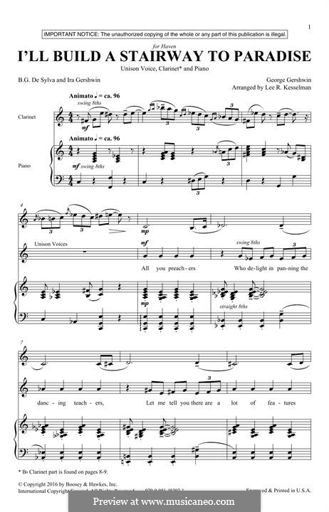 I'll Build a Stairway to Paradise: Для голосов и фортепиано by Джордж Гершвин