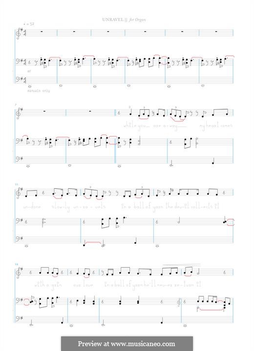 Unravel (Bjork): For voice and organ by Amund Bjorklund