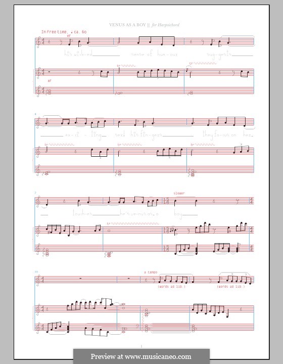 Venus as a Boy (Bjork): For voice and harpsichord by Amund Bjorklund