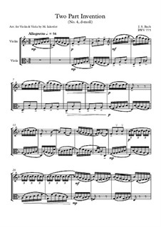 No.4 ре минор, BWV 775: For violin and viola by Иоганн Себастьян Бах