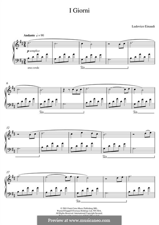I Giorni: Для фортепиано by Ludovico Einaudi