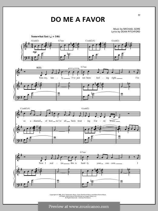 Carrie: The Musical: Do Me a Favor by Michael Gore