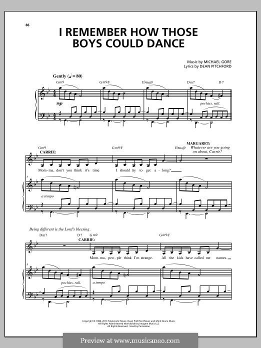 Carrie: The Musical: I Remember How Those Boys Could Dance by Michael Gore