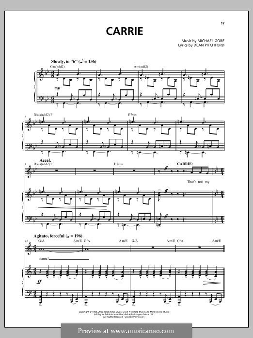 Carrie: The Musical: Carrie by Michael Gore