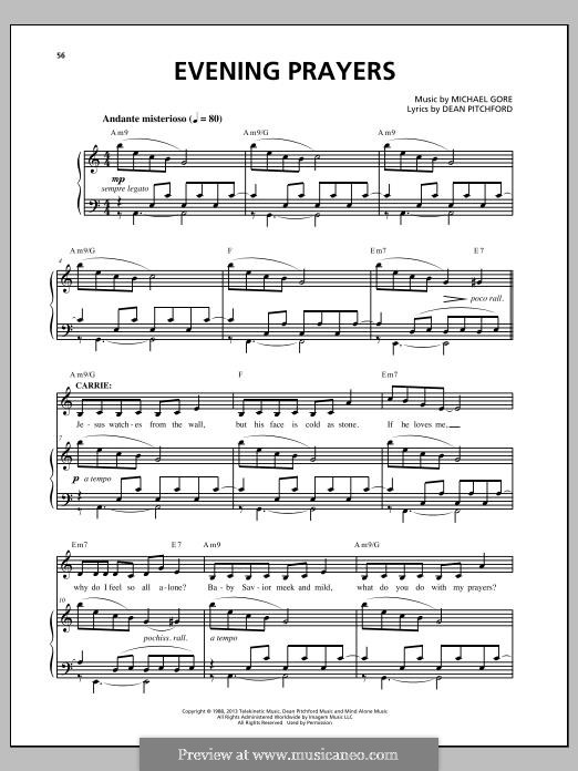 Carrie: The Musical: Evening Prayers by Michael Gore