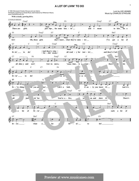 A Lot of Livin' To Do: Мелодия by Charles Strouse