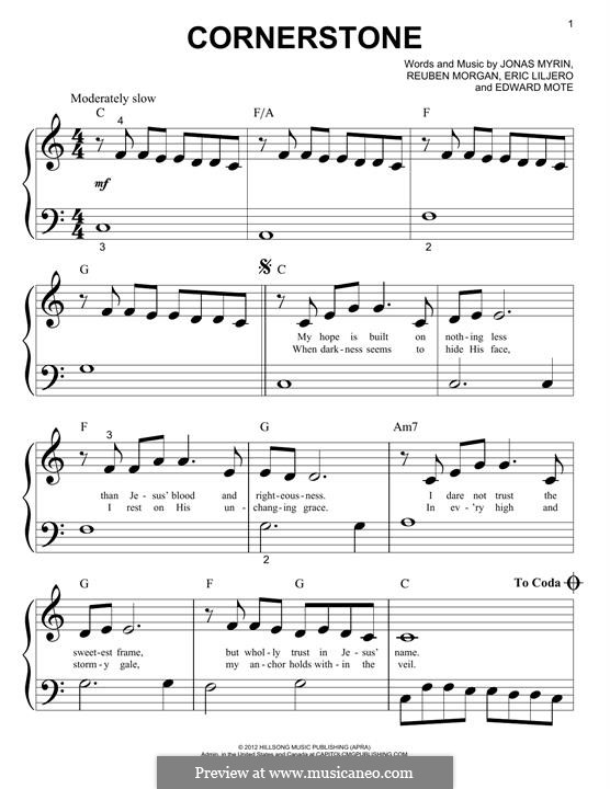 Cornerstone (Hillsong): Для фортепиано by Jonas Myrin, Reuben Morgan, Eric Liljero