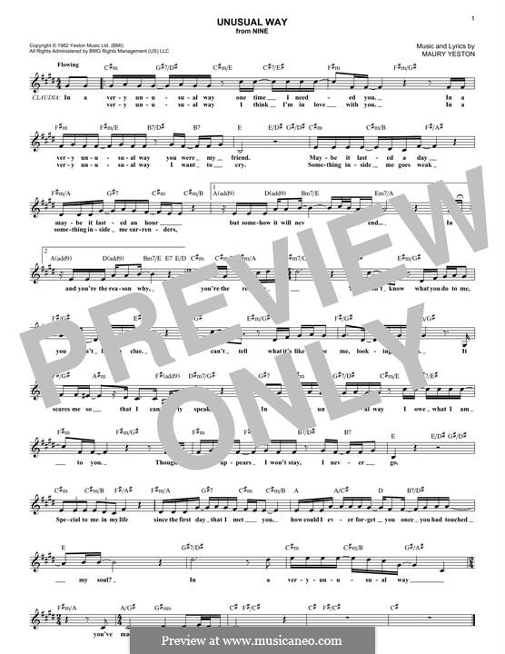 Unusual Way (In a Very Unusual Way): Мелодия by Maury Yeston