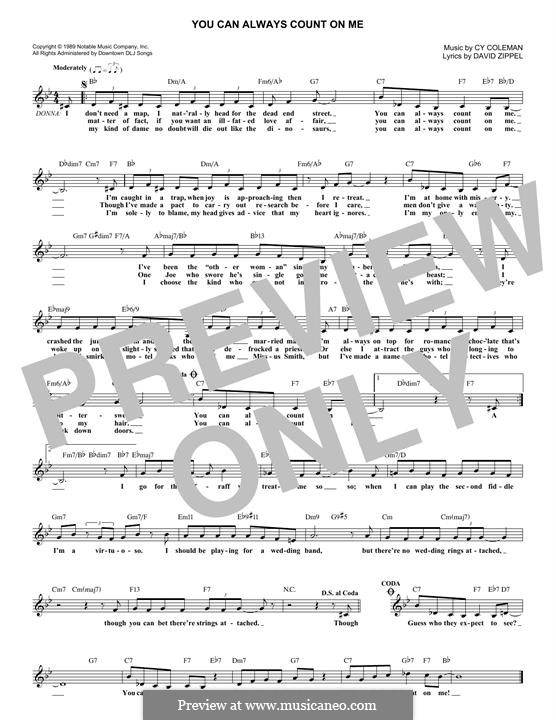 You Can Always Count on Me (from City of Angels): Мелодия by Cy Coleman