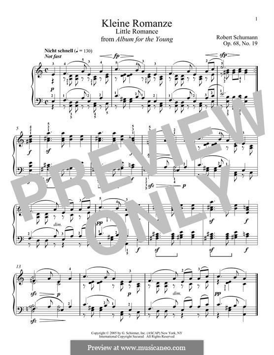 No.19 Маленький романс: Для фортепиано by Роберт Шуман
