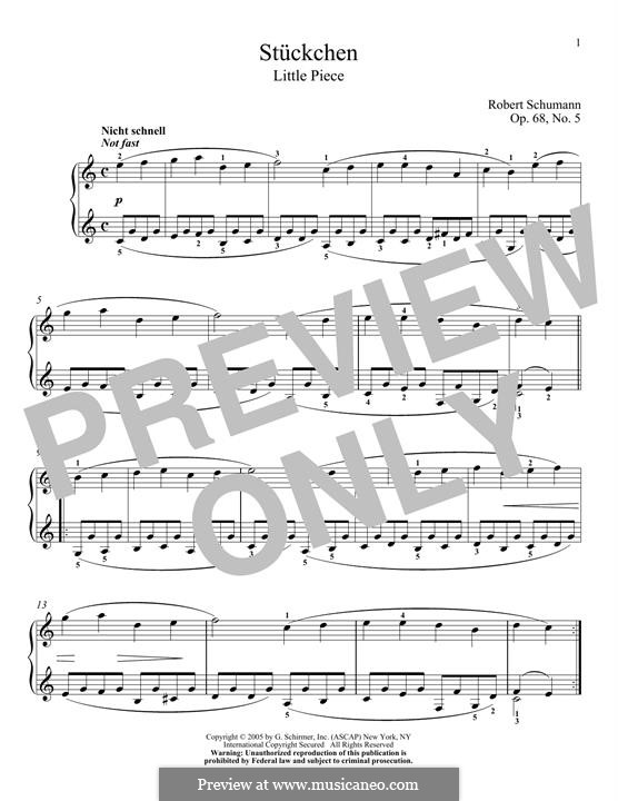 No.5 Пьеска: Для фортепиано by Роберт Шуман