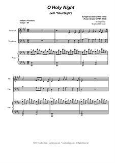 O Holy Night (with 'Silent Night'): Для квартета медных духовых by Адольф Адам, Франц Ксавьер Грубер