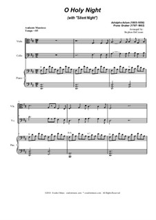 O Holy Night (with 'Silent Night'): Для струнного квартета by Адольф Адам, Франц Ксавьер Грубер