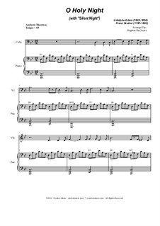 O Holy Night (with 'Silent Night'): Duet for violin and cello by Адольф Адам, Франц Ксавьер Грубер