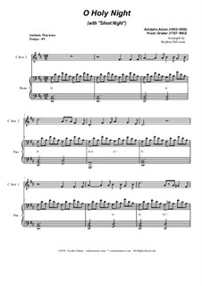 O Holy Night (with 'Silent Night'): Duet for C-instruments by Адольф Адам, Франц Ксавьер Грубер
