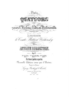 Квартет для струнных No.3 фа мажор, Op.17 No.3: Партитура by Антон Рубинштейн