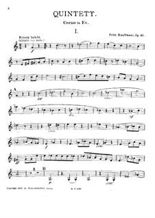 Квинтет для духовых ми-бемоль мажор, Op.40: Партия валторны by Фриц Кауфман