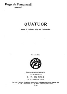 Струнный квартет соль минор, Op.28: Партитура by Роже де Франкмесниль