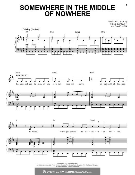 Somewhere in the Middle of Nowhere (38 Planes Reprise): Для голоса и фортепиано by Irene Sankoff, David Hein