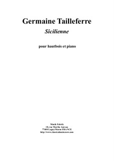 Sicilienne: Для гобоя и фортепиано by Germaine Tailleferre