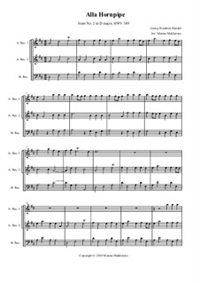 Сюита No.2 ре мажор, HWV 349: Alla Hornpipe, для трио блокфлейт by Георг Фридрих Гендель