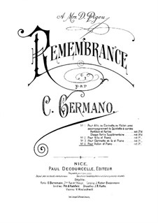 Remembrance for Violin and Piano: Remembrance for Violin and Piano by Николо Габриэлли